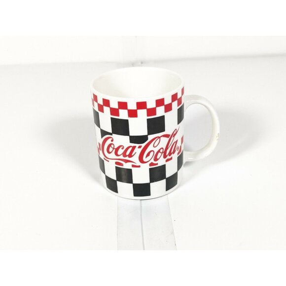 Vintage NOS Gibson 2000 Coke Cola Checkerboard 50's Diner Mug 11oz - Picture 2 of 6